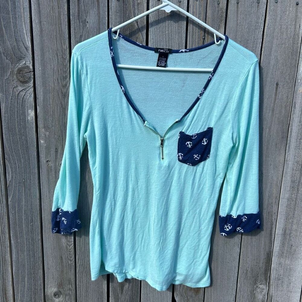 Rue21 blouse size small short sleeve sailor design